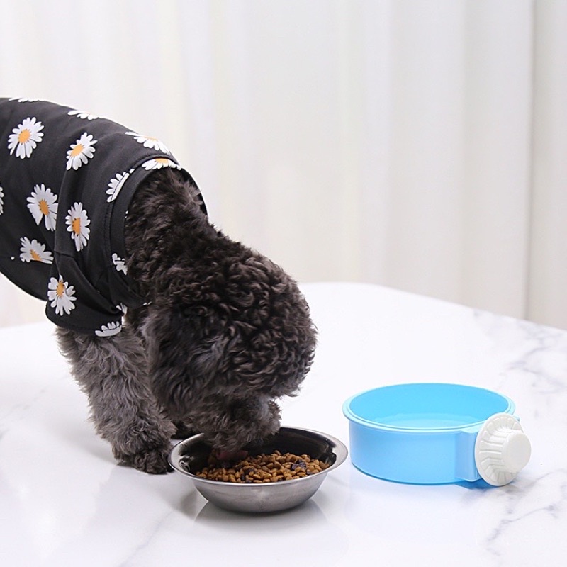 Bát ăn Inox gắn chuồng cho thú cưng❤️Có thể tháo rời