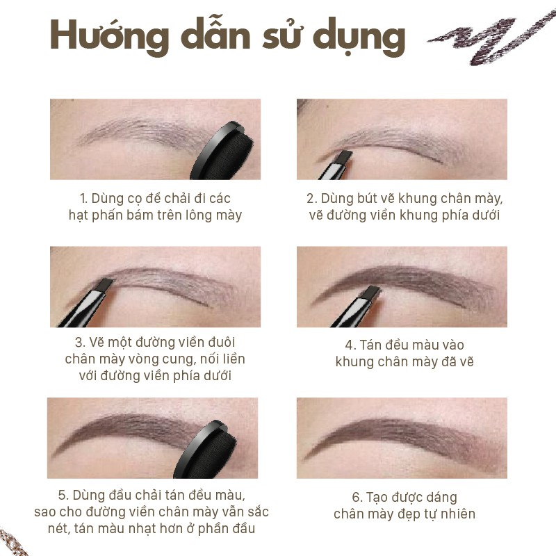 Bút kẻ chân mày Cathy Doll Soft Brow Pencil &amp; Spoon Brush 0.28g