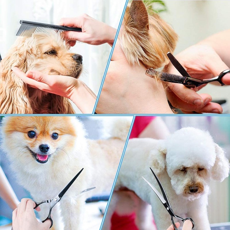 Kéo Cắt Tỉa Lông Thú Cưng 7.5 Inch Bằng Thép Không Gỉ Màu Đen