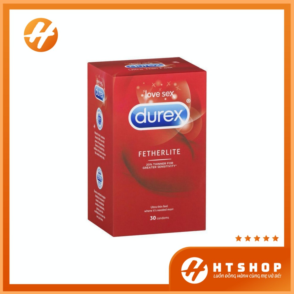 Bao Cao Su Durex Ultra Thin Feel Fetherlite (Hộp 30 chiếc) - Úc