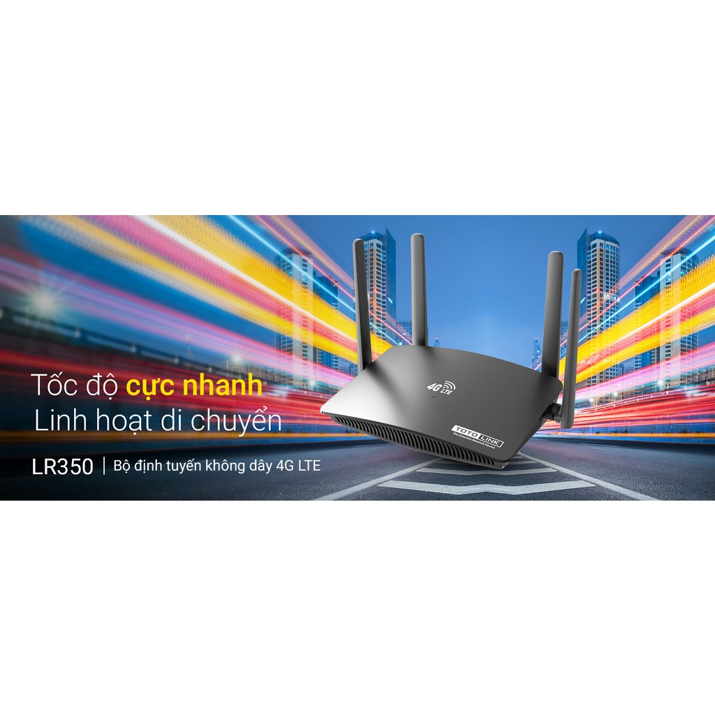 Bộ Phát Wi-Fi Di Động Dùng Sim 4G LTE TOTOLINK LR350 - Hàng chính hãng