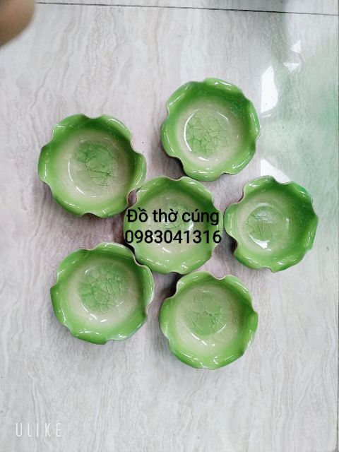 Bát thả hoa ban thần tài Bát tràng cao cấp men xanh ngọc rạn