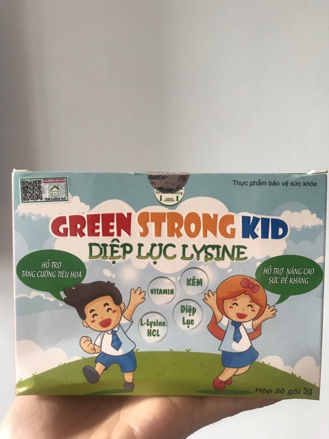 Diệp lục kid lysine, giúp bé ăn ngon, ngủ tốt, giảm táo bón, tăng sức đề kháng-Hộp 20 gói