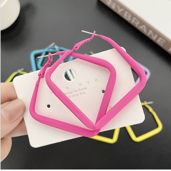 Bông Tai Hình Thoi Đủ Màu Phong Cách Hiện Đại