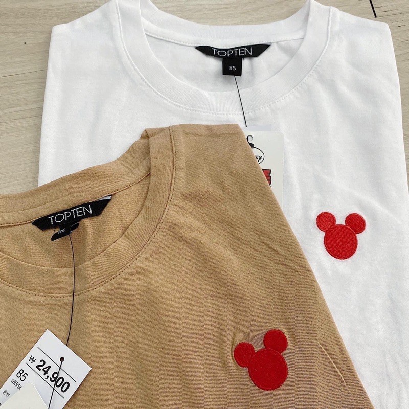 Áo thun basic thêu mickey siêu kute