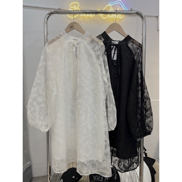 Váy babydoll cổ tàu cột nơ 💐