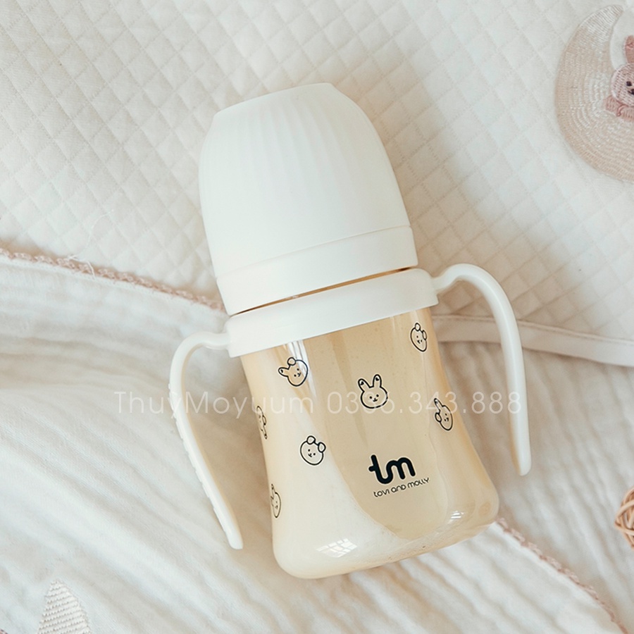 Bình hút Tovi and Molly , Bình hút Thỏ 180ml/280ml Hàn Quốc chính hãng