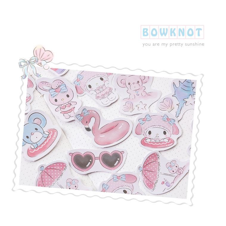 Bộ 46 Sticker Hàn Quốc hình Thỏ Xinh dán trang trí E23