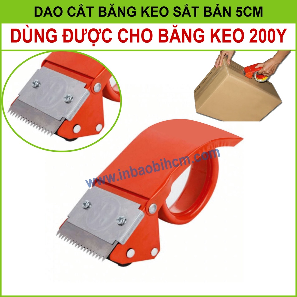 Dao cắt băng keo SẮT dùng để dán thùng, dán hộp, bản 5cm, dùng được cho băng keo 200Y, Inbaobi.HCM