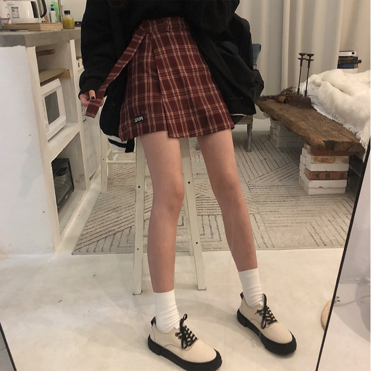 Chân Váy Sọc Ca Rô Lưng Cao Thời Trang Hàn Quốc Cá Tính | BigBuy360 - bigbuy360.vn