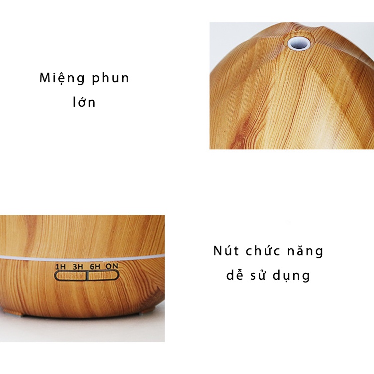 Máy Xông Tinh Dầu Mẫu Búp Sen -550ml Khuếch Tán Phun Sương Giữ Ẩm Ngăn Côn Trùng
