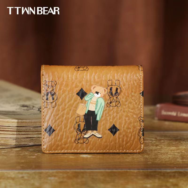TTWN Bear ví nữ mini  Cái v  cái bóp Ví Da Ngắn Đựng Tiền / Thẻ Tiện Dụng Giá Đỡ
