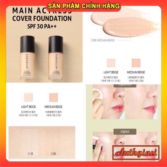 Kem nền lọ Karadium Main Actress Cover Foundation siêu mịn, che phủ tốt