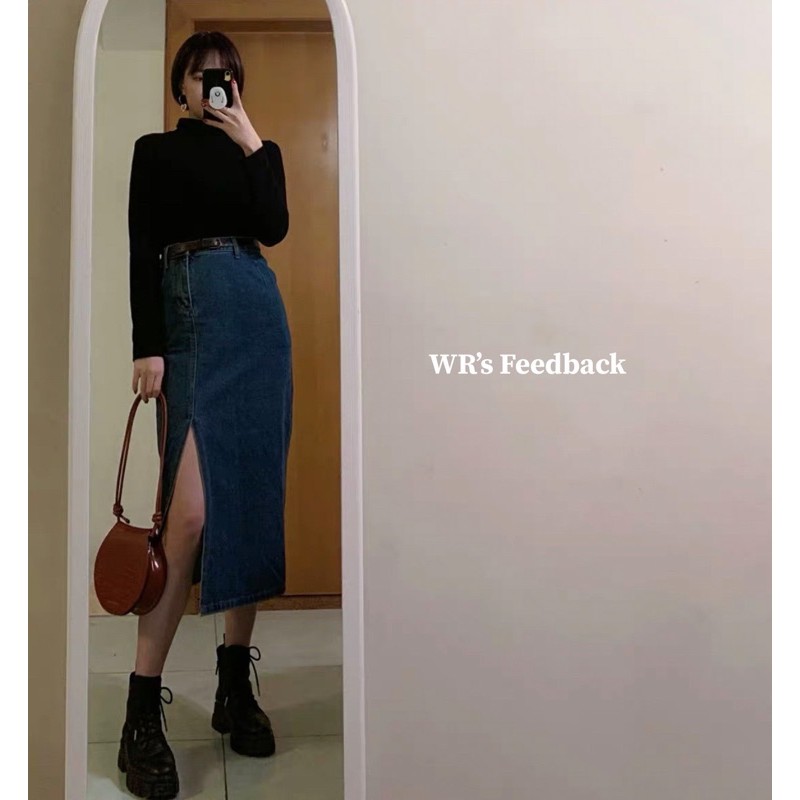 [Sẵn hàng] Chân váy jean maxi xẻ trước | BigBuy360 - bigbuy360.vn