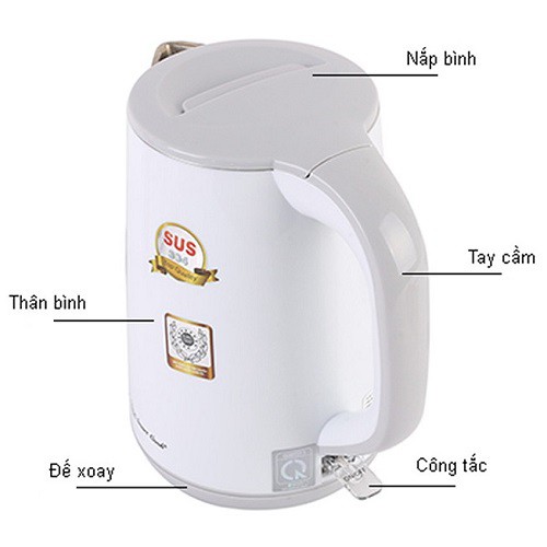 Bình đun nước siêu tốc Smart Cook KES-0219 (1.2 lít)