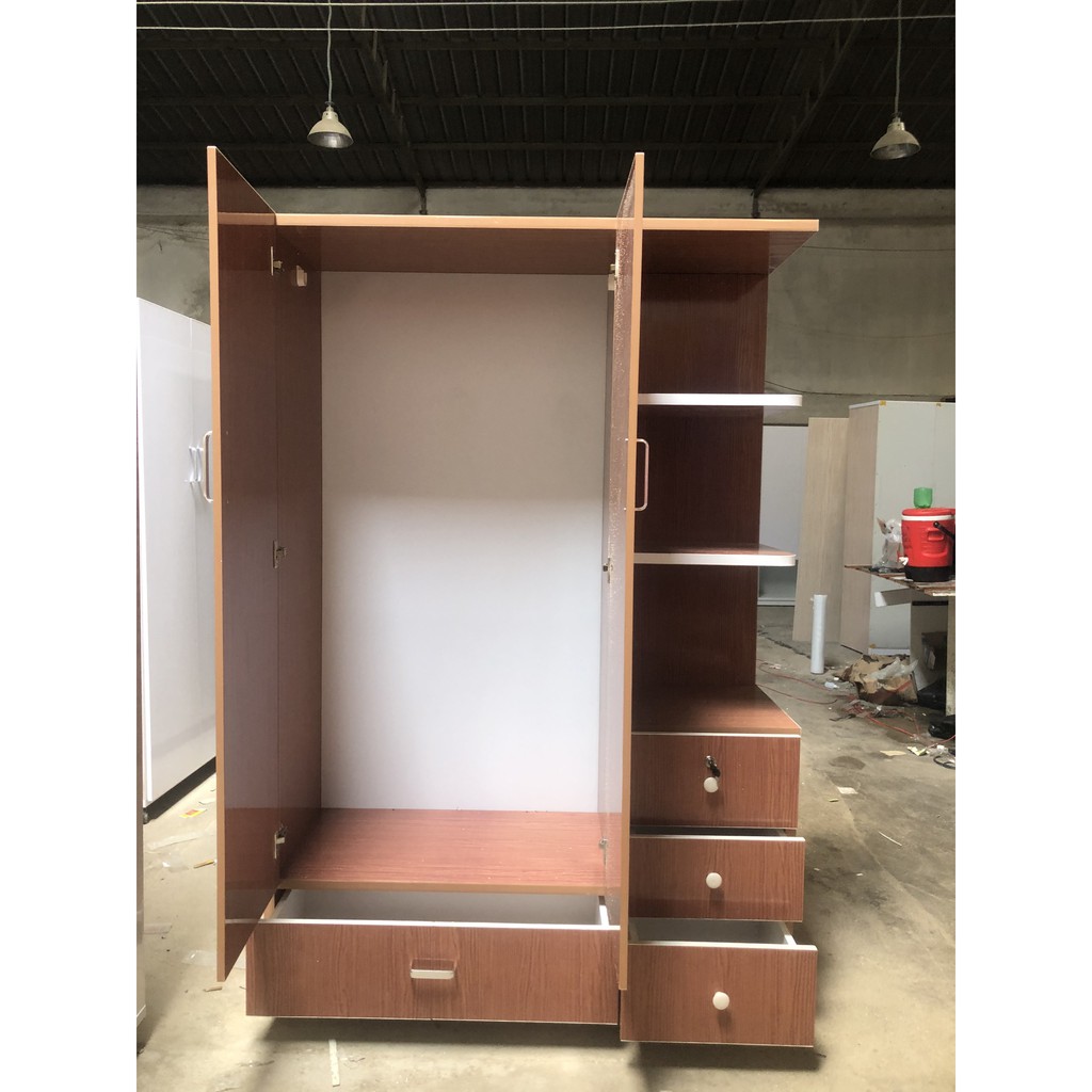 Tủ nhựa 3 cánh 2 ngăn kéo ngang 1m24 cao 1m85 TN303 | BigBuy360 - bigbuy360.vn