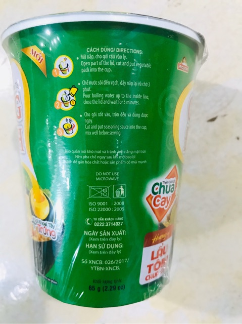 Mì cốc khoai tây Cung Đình lẩu tôm chua cay 65g