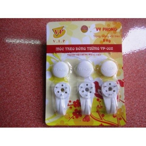Vỉ 3 cái dính tường đóng đinh siêu chắc