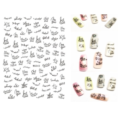 sticker chữ  trang trí nail