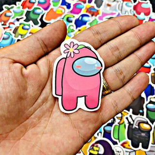 STICKER AMONG US pvc vinyl nhám chống thấm cao cấp hình dán xe, vali, laptop, nón BH, điện thoại..