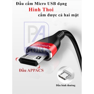 Cáp Sạc 3 Đầu Chính Hãng APPACS - Iphone Lightning, Micro USB, USB Type C