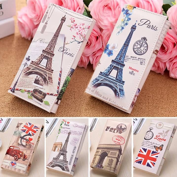 Ví nữ dài cầm tay Paris cổ điển