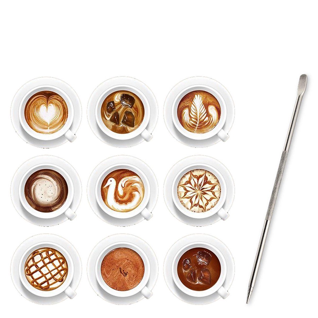 Bút Trang Trí Cà Phê Espresso Latte Bằng Thép Không Gỉ