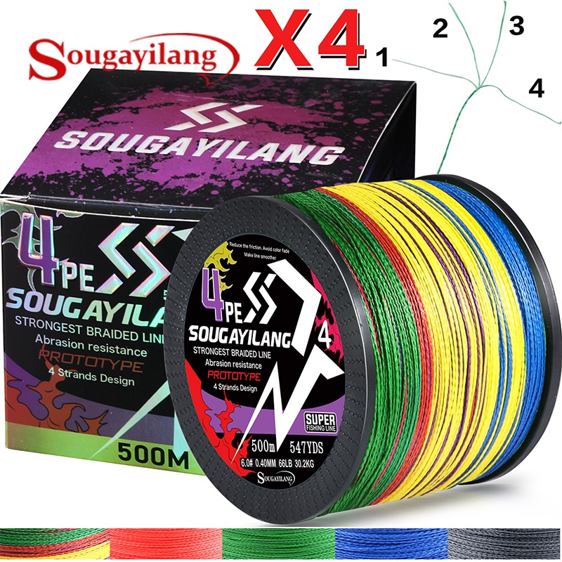 Sougayilang Cuộn Dây Câu Cá Bện 4 Sợi pe 100-300m 18-66lb
