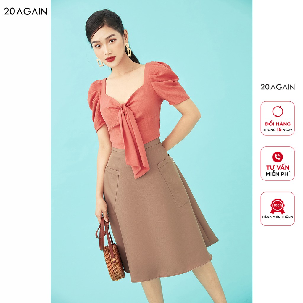 Áo Sơ Mi Thắt Nơ Ngực 20AGAIN ASW1054 | BigBuy360 - bigbuy360.vn
