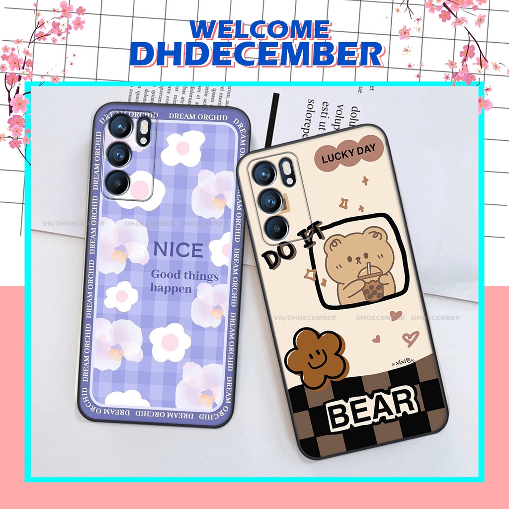 Ốp lưng Oppo RENO 6 5G in hình gấu K@ws, gấu nâu, dor@emon RẺ- ĐẸP- BỀN