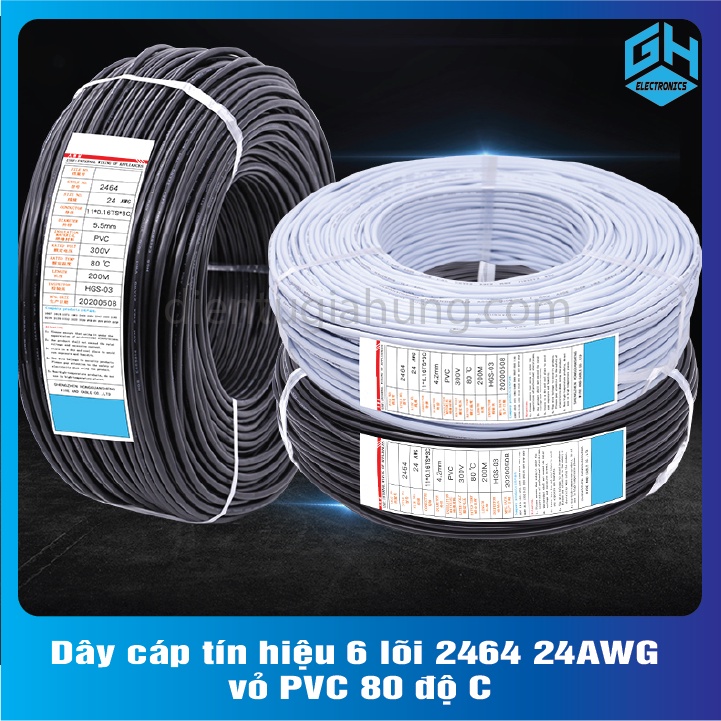 Dây cáp tín hiệu 6 lõi 2464 24AWG 0.2mm2 vỏ PVC 80 độ C