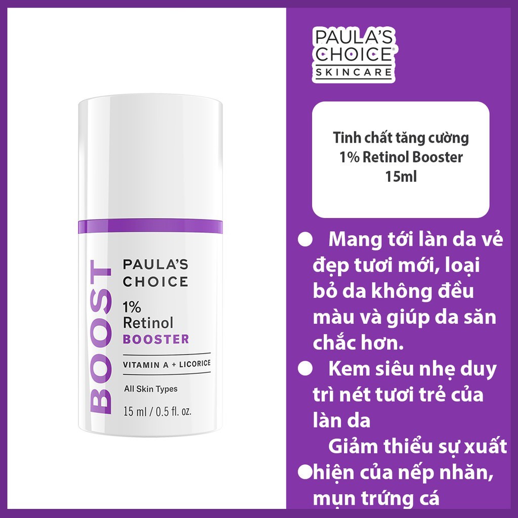 Tinh chất tăng cường chống nám và lão hóa Paula's Choice 1% Retinol Booster 15ml Mã: 7870