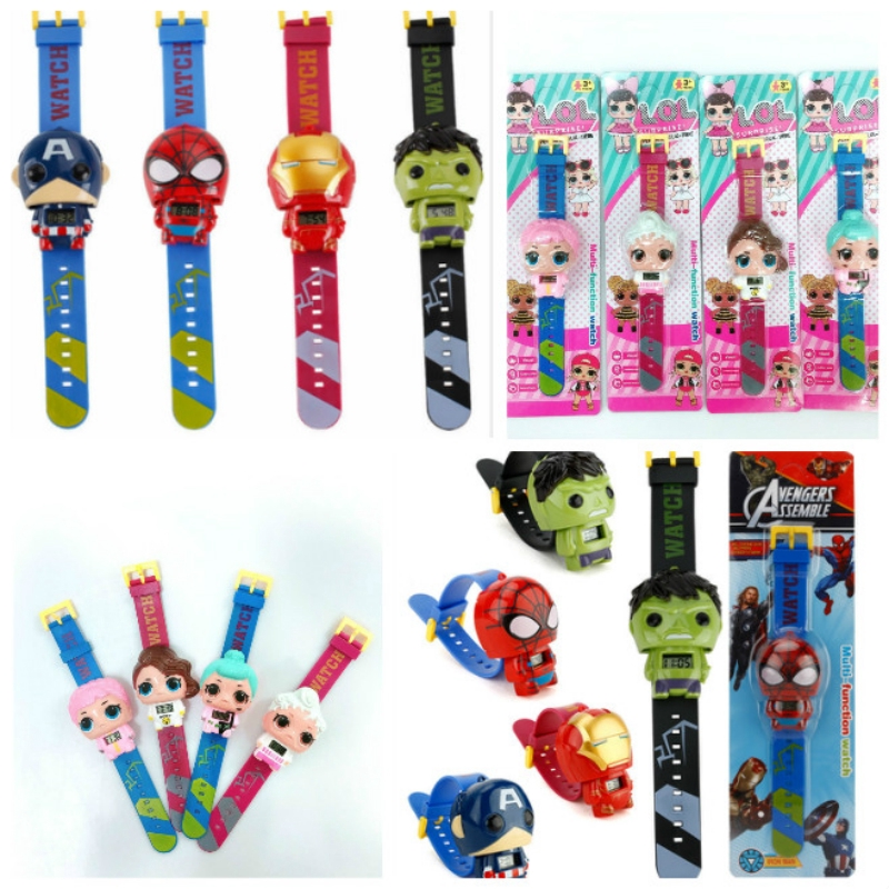 Lol Spiderman Kapten Iron Man America Avengers Jam Tangan Kids điện Tử Thời Trang HÀn QuỐc 3d Korea Bàn Toys