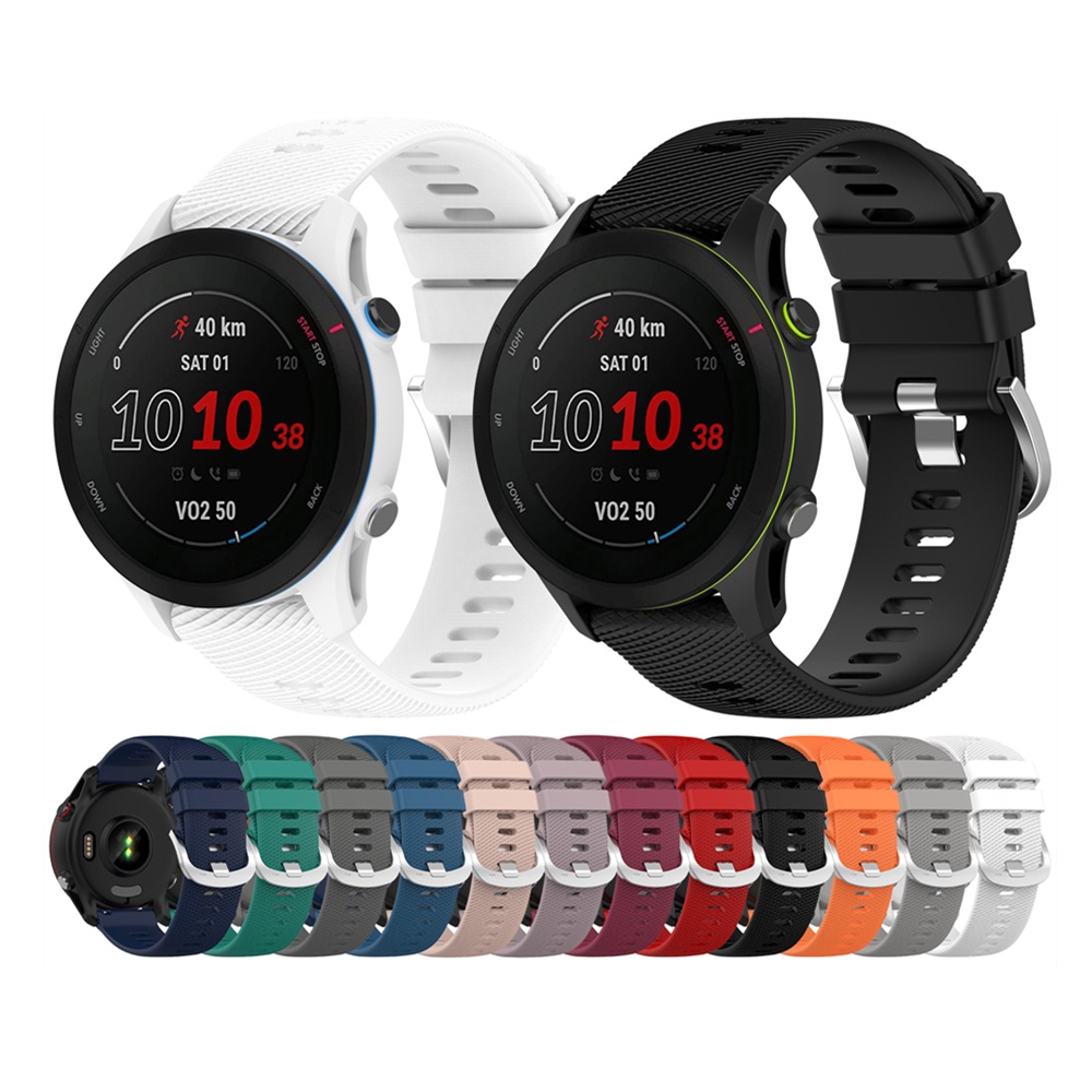 Dây Đeo Thay Thế Chất Liệu Silicon Màu Trơn Cho Garmin Forerunner 255