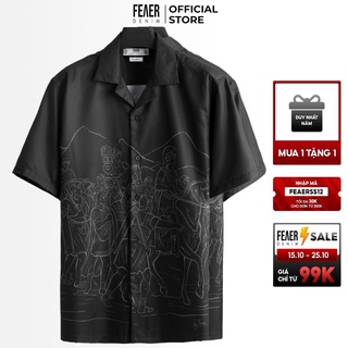 [MUA 1 TẶNG 1] Áo sơ mi nam FEAER chất lụa họa tiết chiến binh JULIUS CEASAR