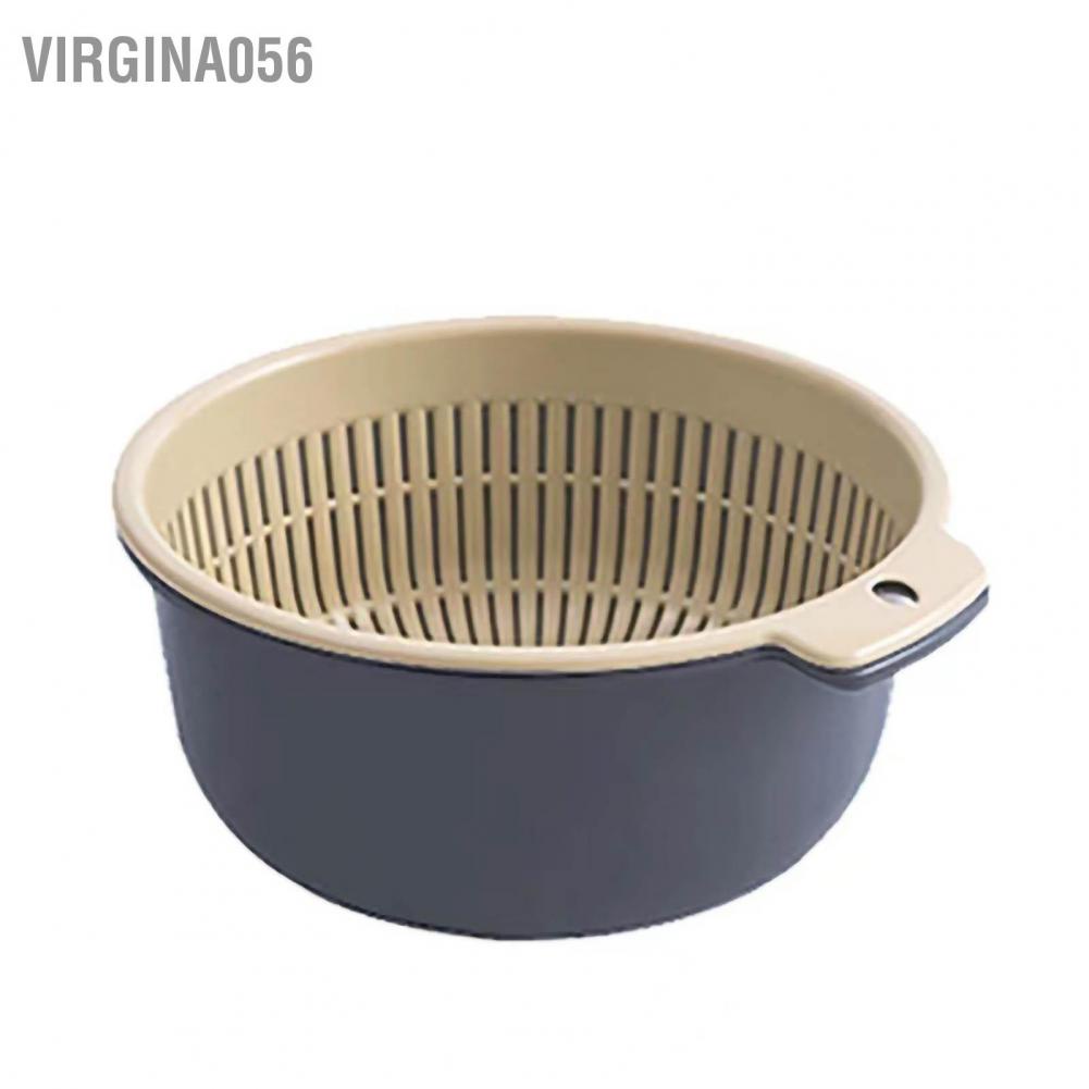 Có thể bán buôn Set 1/ 3 rổ chậu thoát nước rửa rau củ quả trái cây gạo bằng PP hai lớp an toàn dành cho nhà bếp virgina056 Hàng giao ngay