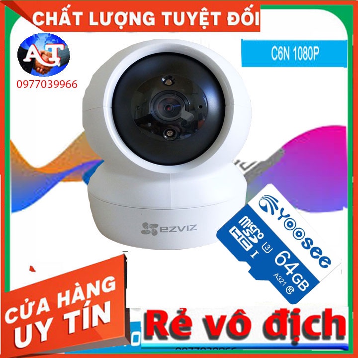 [kèm thẻ 32gb 64gb] camera giám sát ip ezviz c6n full hd 1080p chính hãng