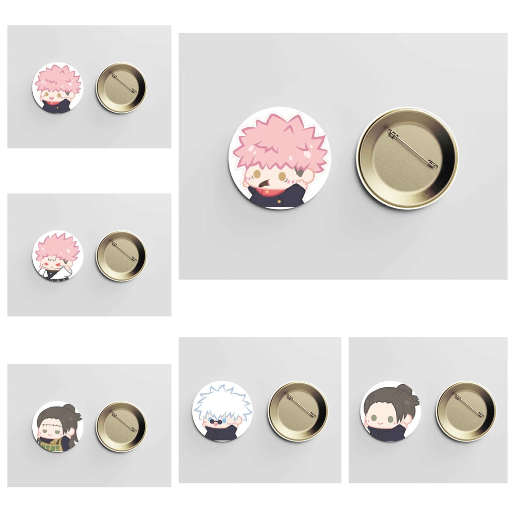 Huy hiệu cài áo IN HÌNH JUJUTSU KAISEN VER TẬP THỂ DỤC anime chibi dễ thương tiện lợi