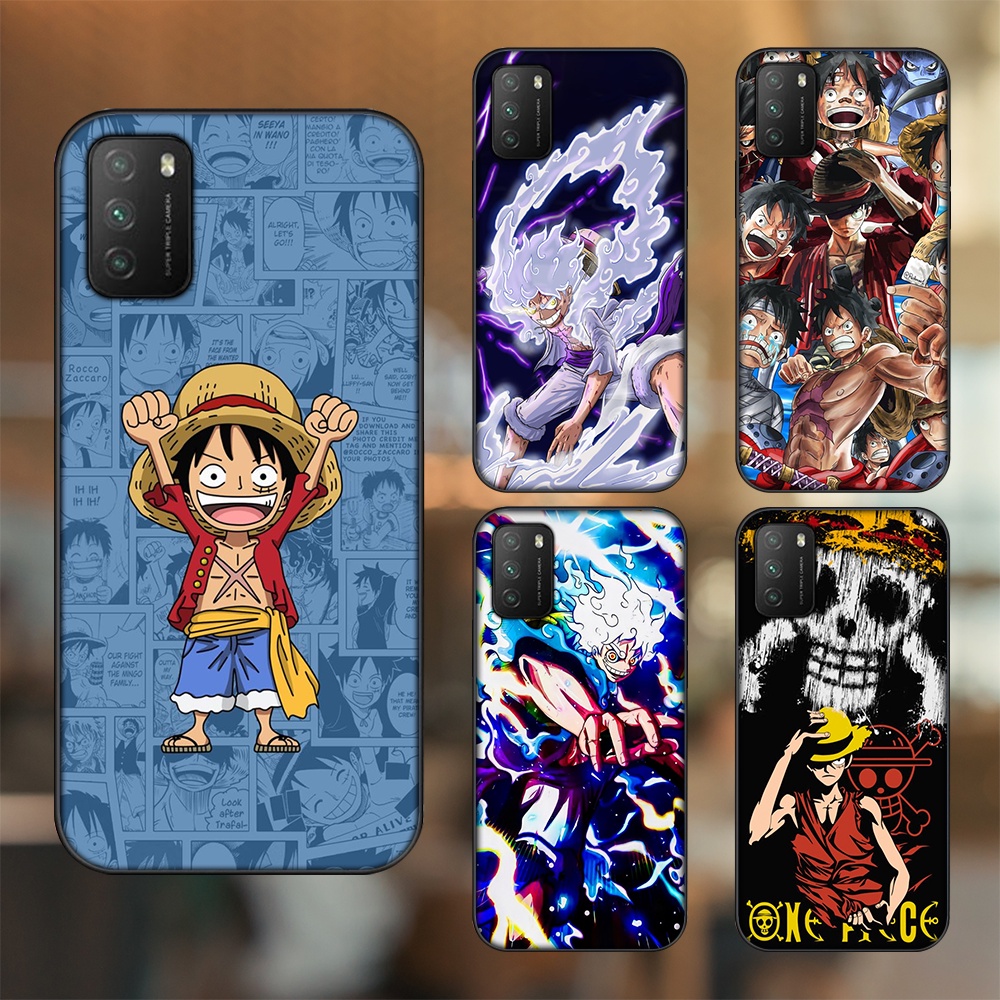 Ốp lưng Xiaomi Poco M3 viền đen in hình Luffy One Piece