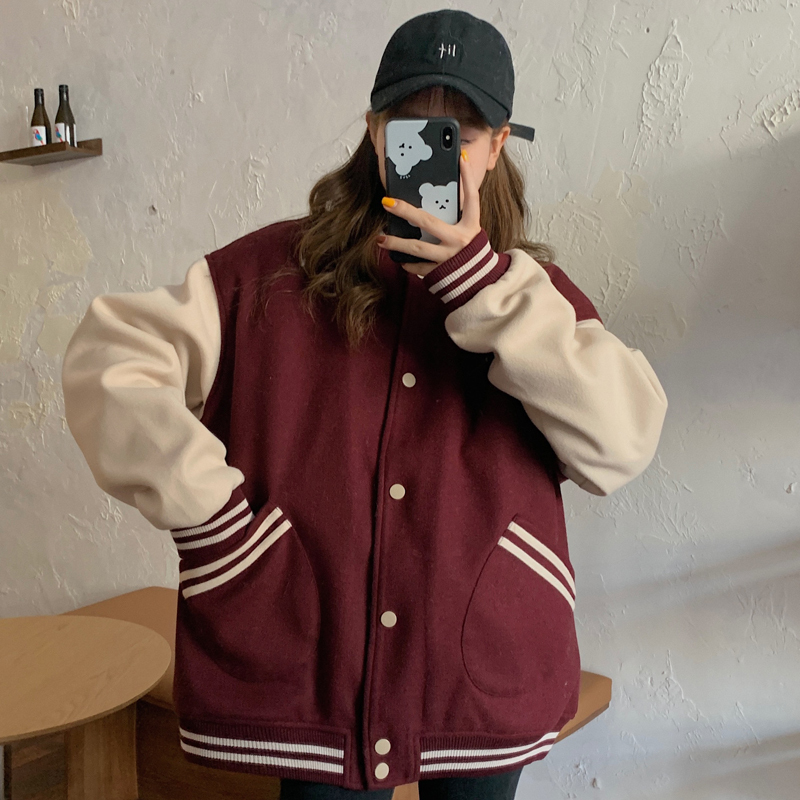 [Áo bomber nữ khoác ngoài kiểu bóng chày] áo bomber nữ from rộng bigsize nỉ kiểu bóng chày thời trang ulzzang hàn quốc | BigBuy360 - bigbuy360.vn
