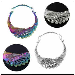kiềng cổ khắc hình chim công
