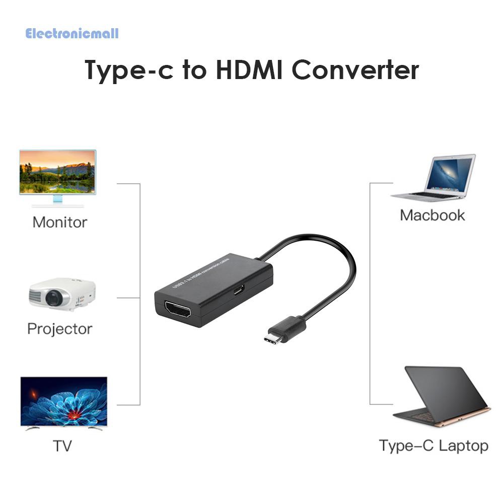 Đầu Chuyển Đổi Điện Tửmall01 Usb 3.1 Type C Sang Hdmi Cho Điện Thoại / Máy Tính Bảng Mhl Android