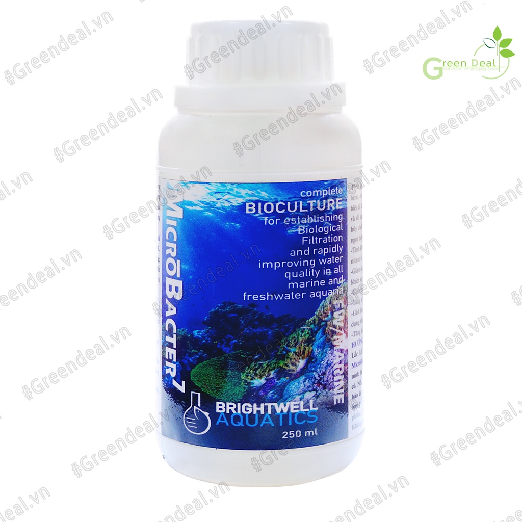 BRIGHTWELL AQUATICS - MicroBacter 7 (Chai lẻ 250 ml) | Vi sinh xử lý nước cho hồ cá biển, hồ cá thủy sinh