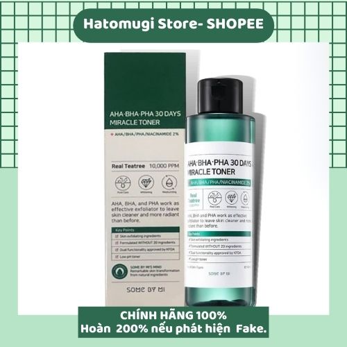 Nước Hoa Hồng Dưỡng Trắng Da [Hết Mụn 100% -Hàng Auth] Nước Hoa Hồng Some By Mi AHA-BHA-PHA 30 Days Miracle Toner 150ml