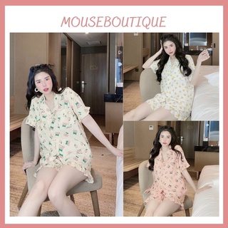 Đồ bộ đũi mặc nhà, bộ pyjama đũi nữ mặc nhà họa tiết dễ thương