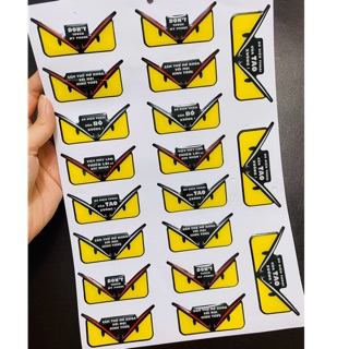 DDXM - V10/19BN - DECAL TEM NỔI HÌNH CON MẮT VÀNG FENDI LOẠI MỚI DÁN TRANG TRÍ XE MÁY, ĐIỆN THOẠI, LAPTOP,...