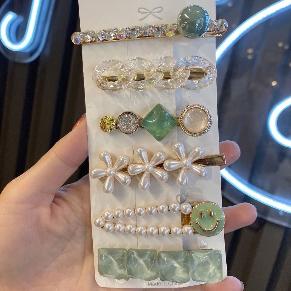 Set 6 Kẹp Tóc Công Chúa Phong Cách Hàn Quốc Xinh Xắn Cho Bé Gái