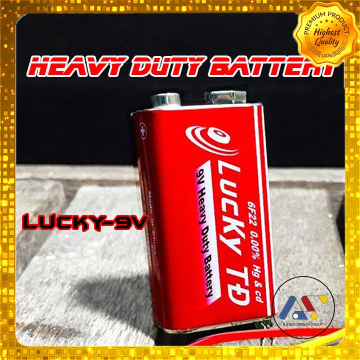 Pin 9V hãng Lucky - Pin vuông 9V - (Sỉ Inbox - Cực rẻ)