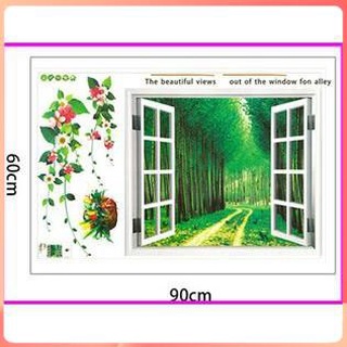 Decal Dán Tường Trang Trí, Decal cửa sổ 3D