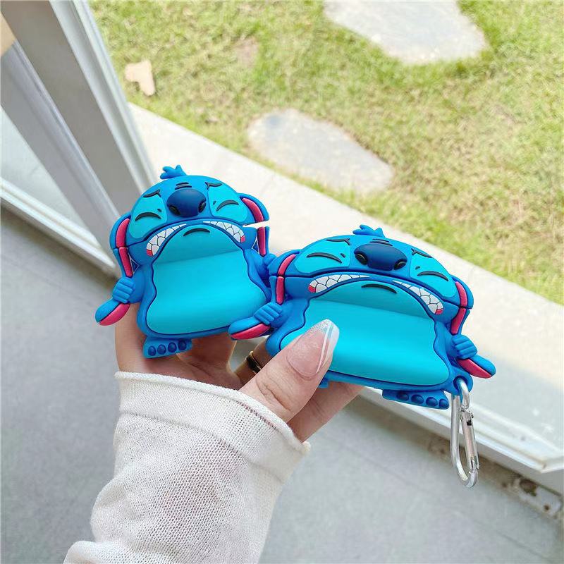 Vỏ Bảo Vệ Hộp Sạc Tai Nghe Airpods 1/2 pro Hình Stitch Disney Dễ Thương